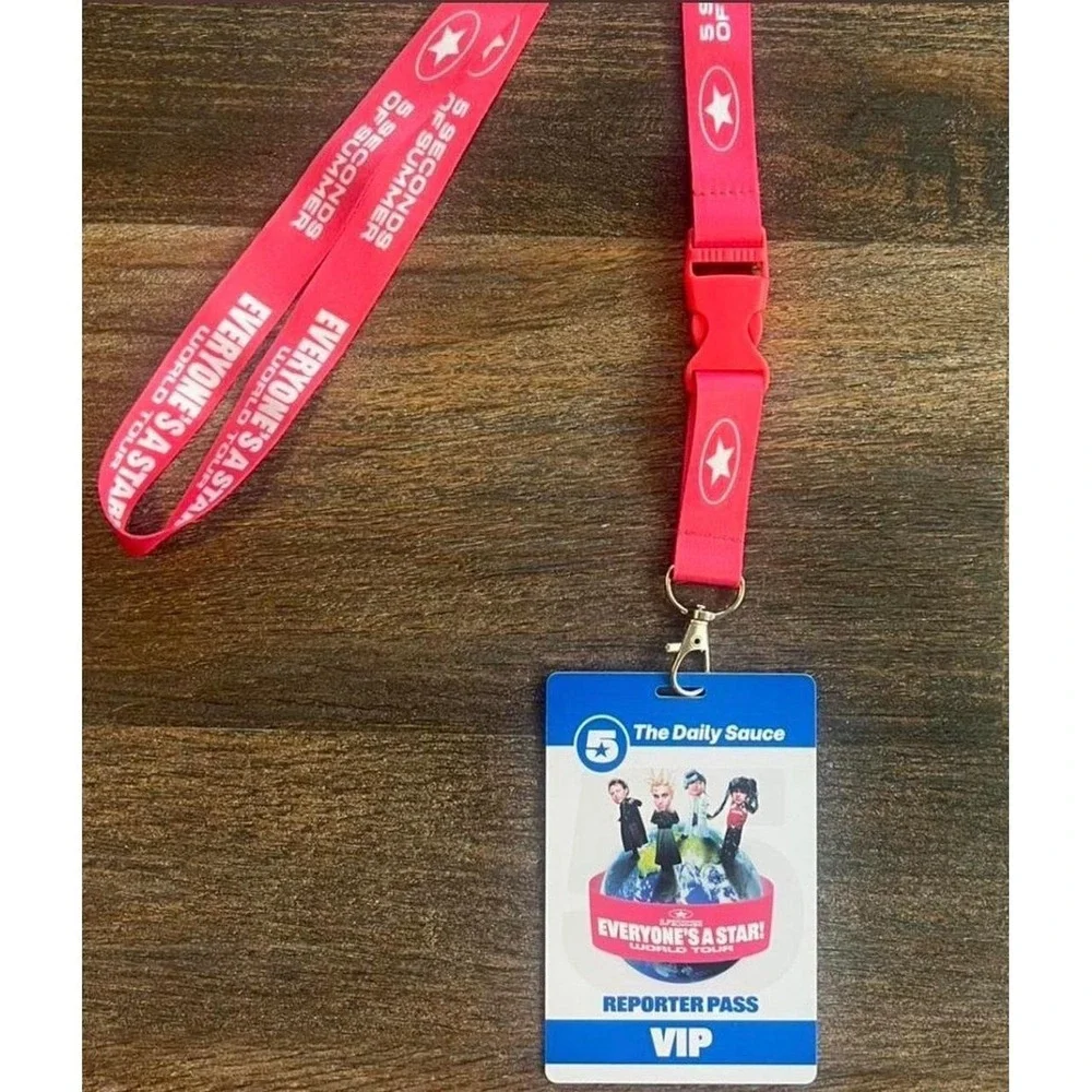 Five Seconds of Summer Lanyard VIP Reporter Pass Pink 5SOS World Tour Merch
